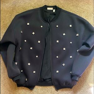 Leith Black Neoprene Jacket with Crystals